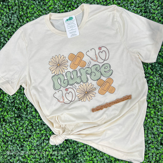 Natutal Collage Nurse Tee