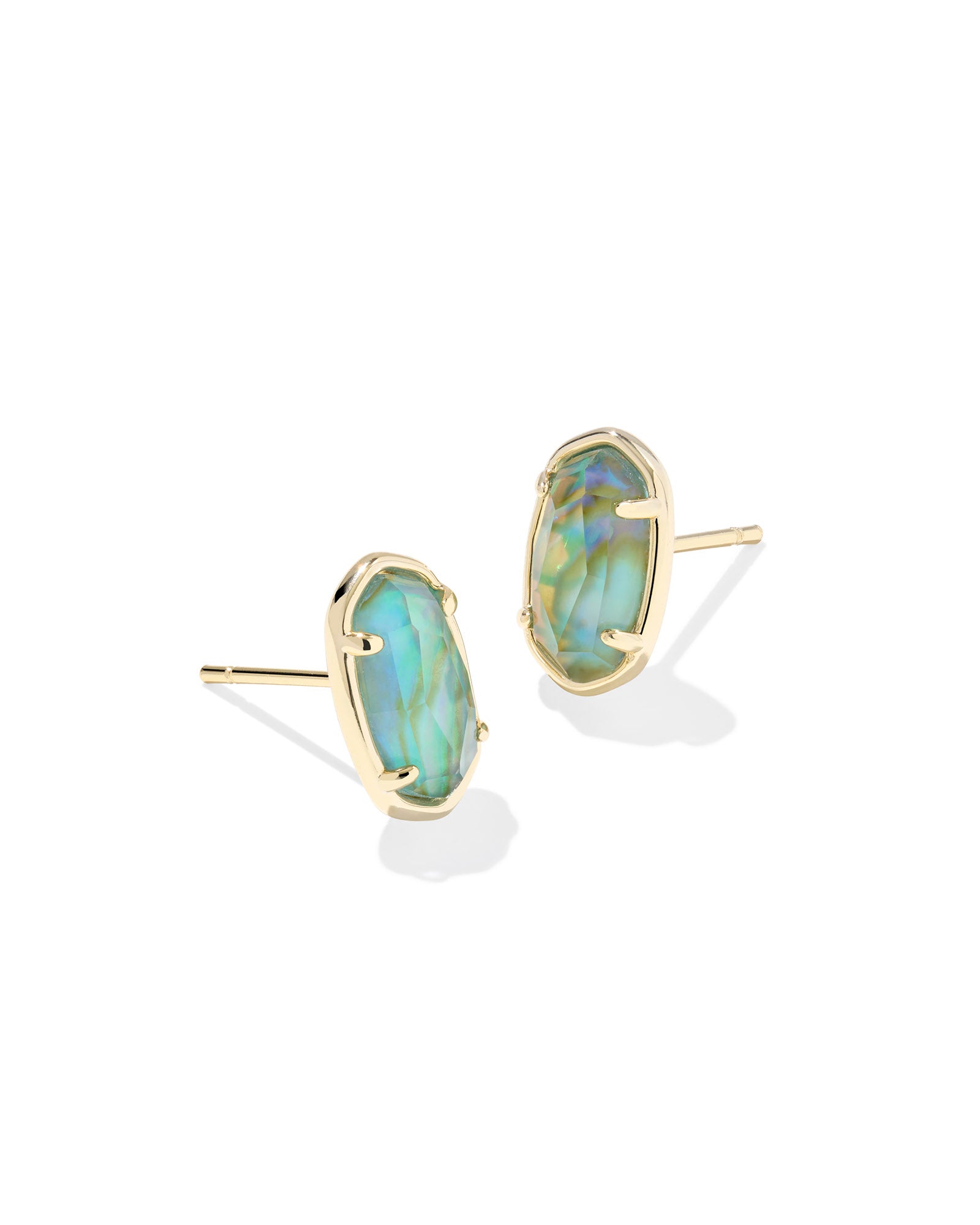 Kendra Scott Grayson Stud Earrings - Gold Deep Auqa Illusion