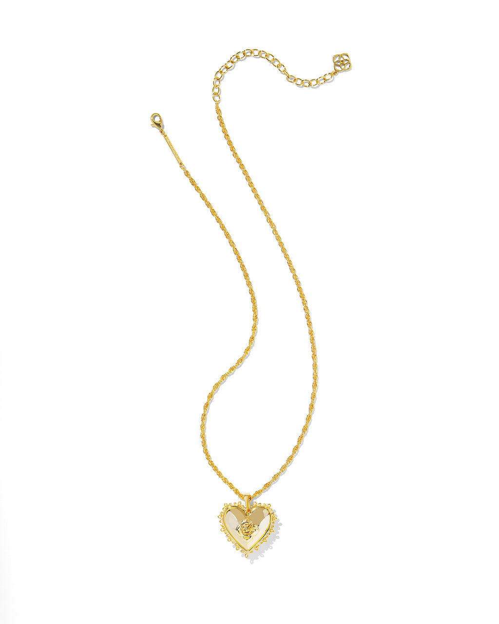 Kendra Scott Mallory Rose Locket Necklace - Gold Metal