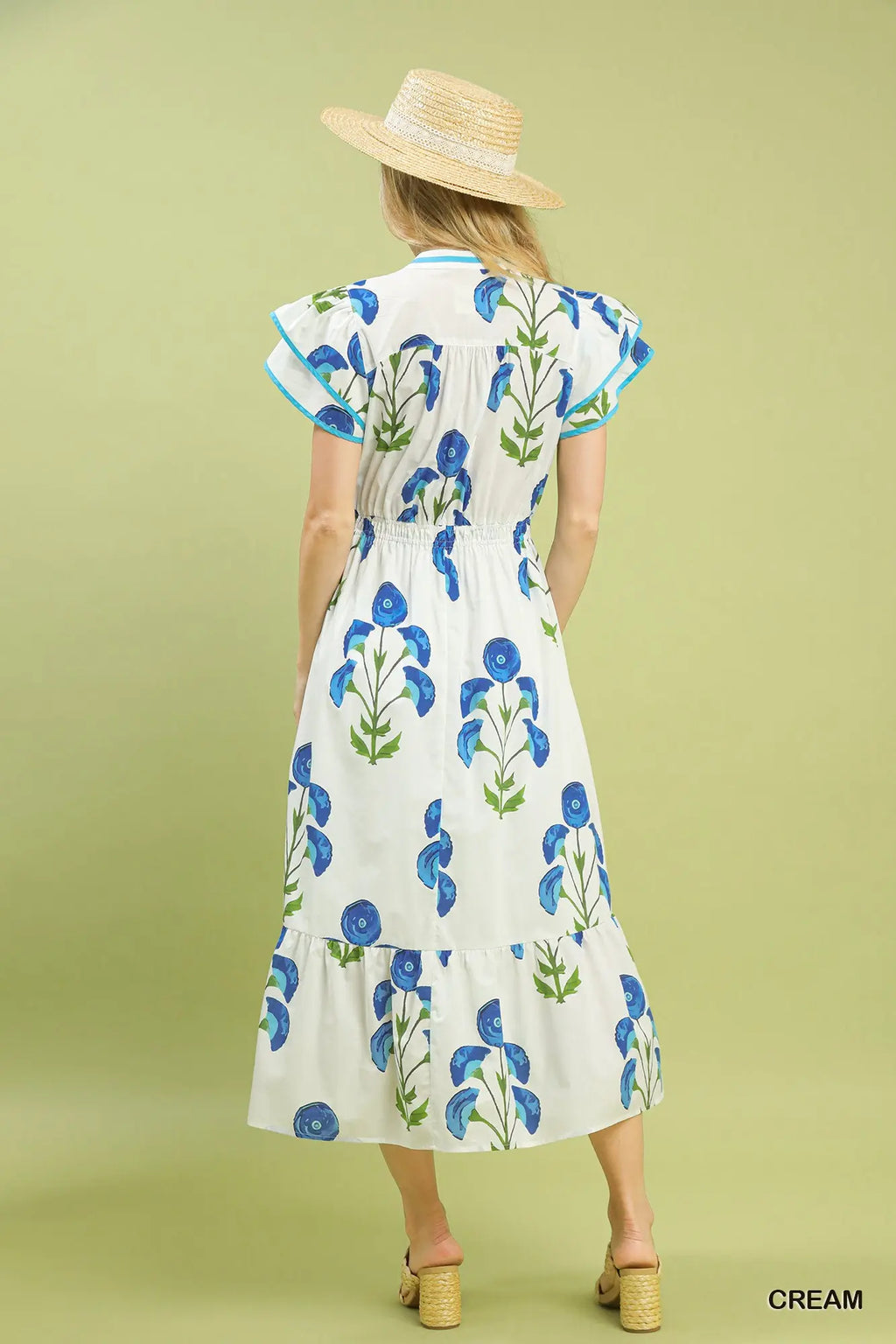 Cream/Blue | Carly Dress