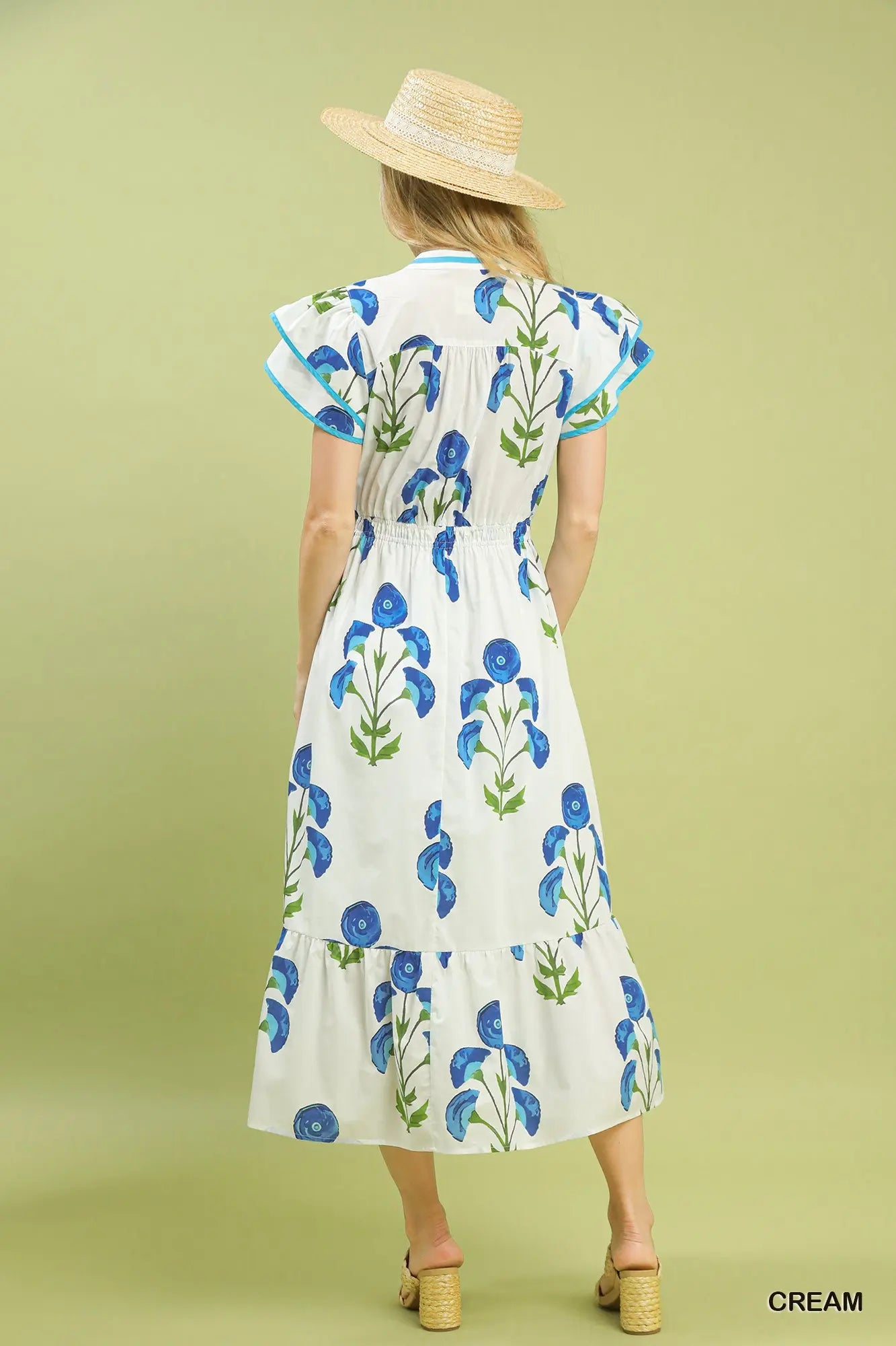 Cream/Blue | Carly Dress