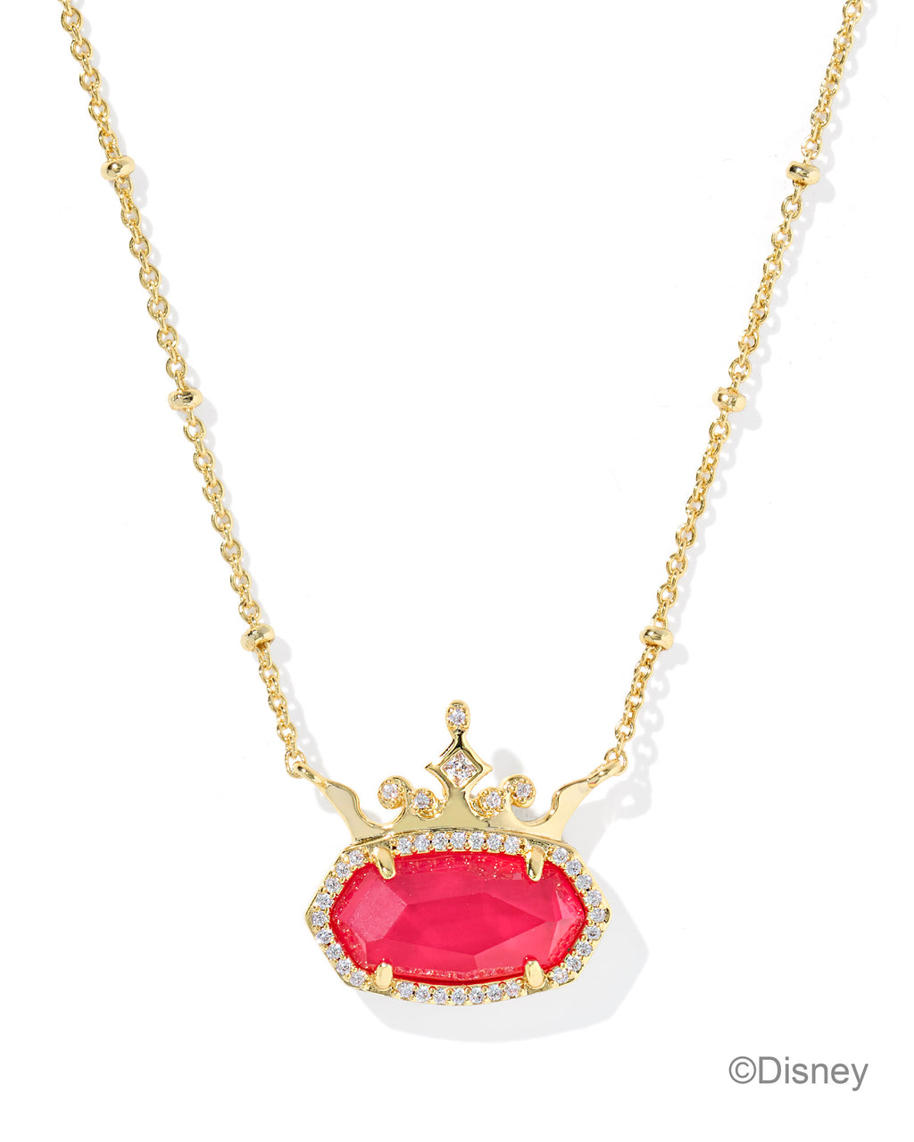 Kendra Scott Disney Elisa Princess Short Pendant Necklace - Gold Dark Pink Mother Of Pearl (Determined)