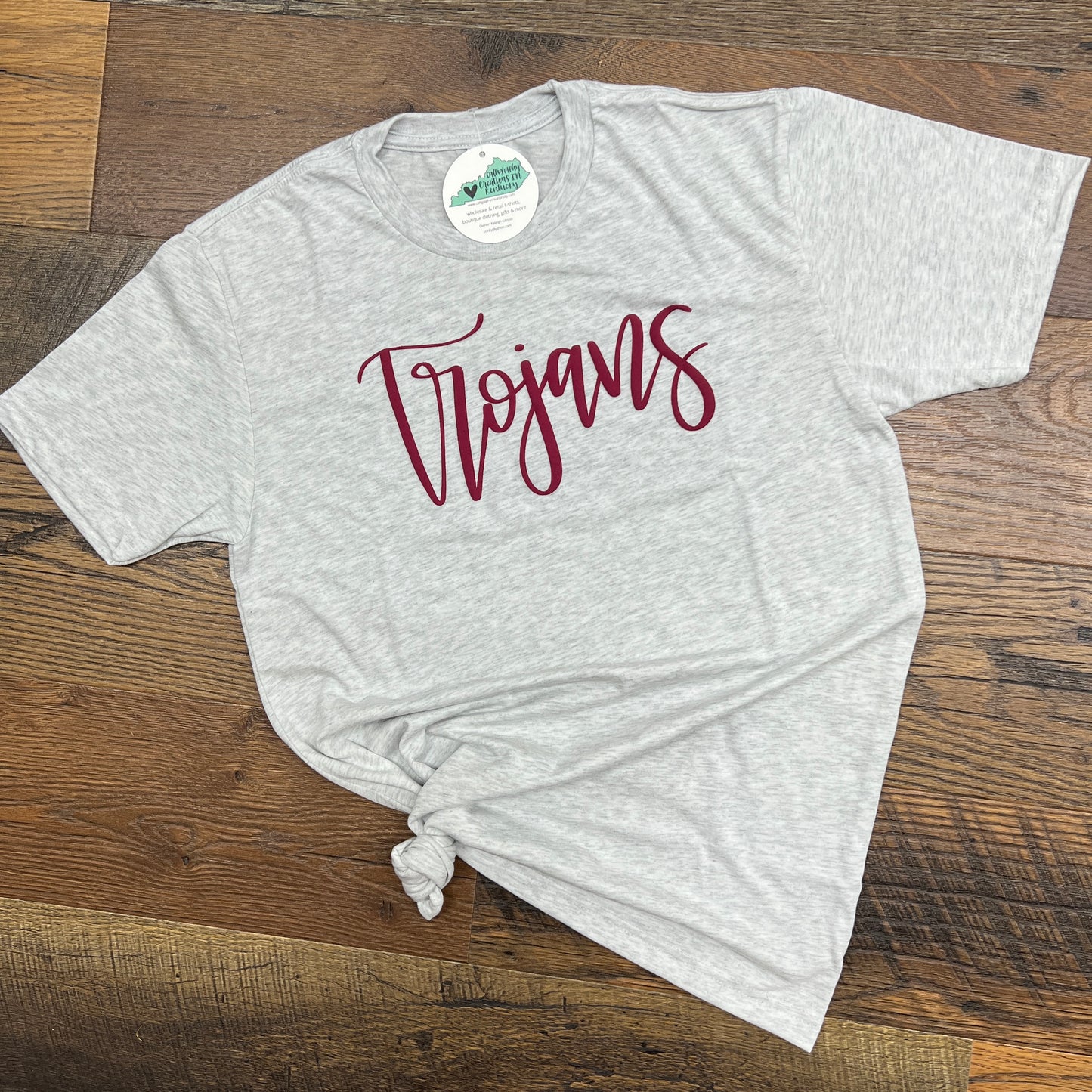 Ash • Hand-Lettered Trojans Puff Ink Tee