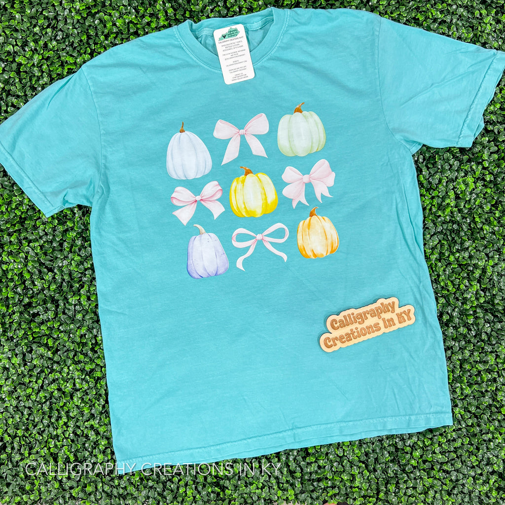 XL - Mint | Pastel Pumpkins Tee - FINAL SALE