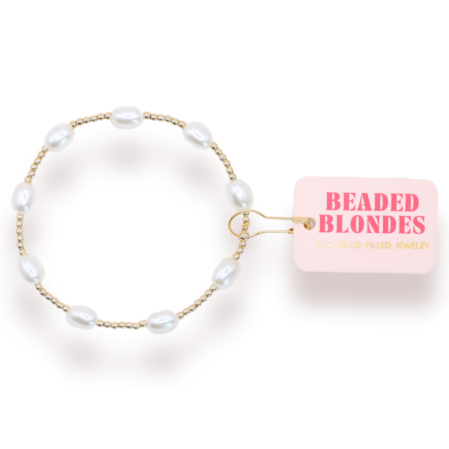 Dainty Ellie Pearl Bracelet in Gold: Standard 6.75 inch | Beaded Blondes