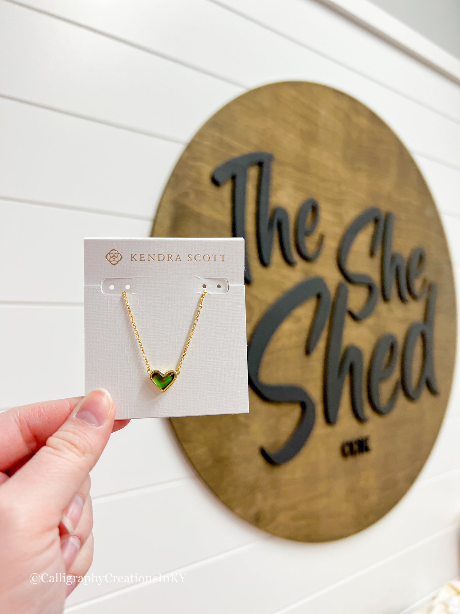 Kendra Scott Framed Ari Heart Short Pendant Necklace - Gold Mood Stone