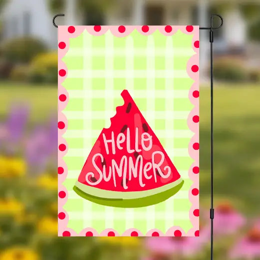 Hello Watermelon Garden Flag