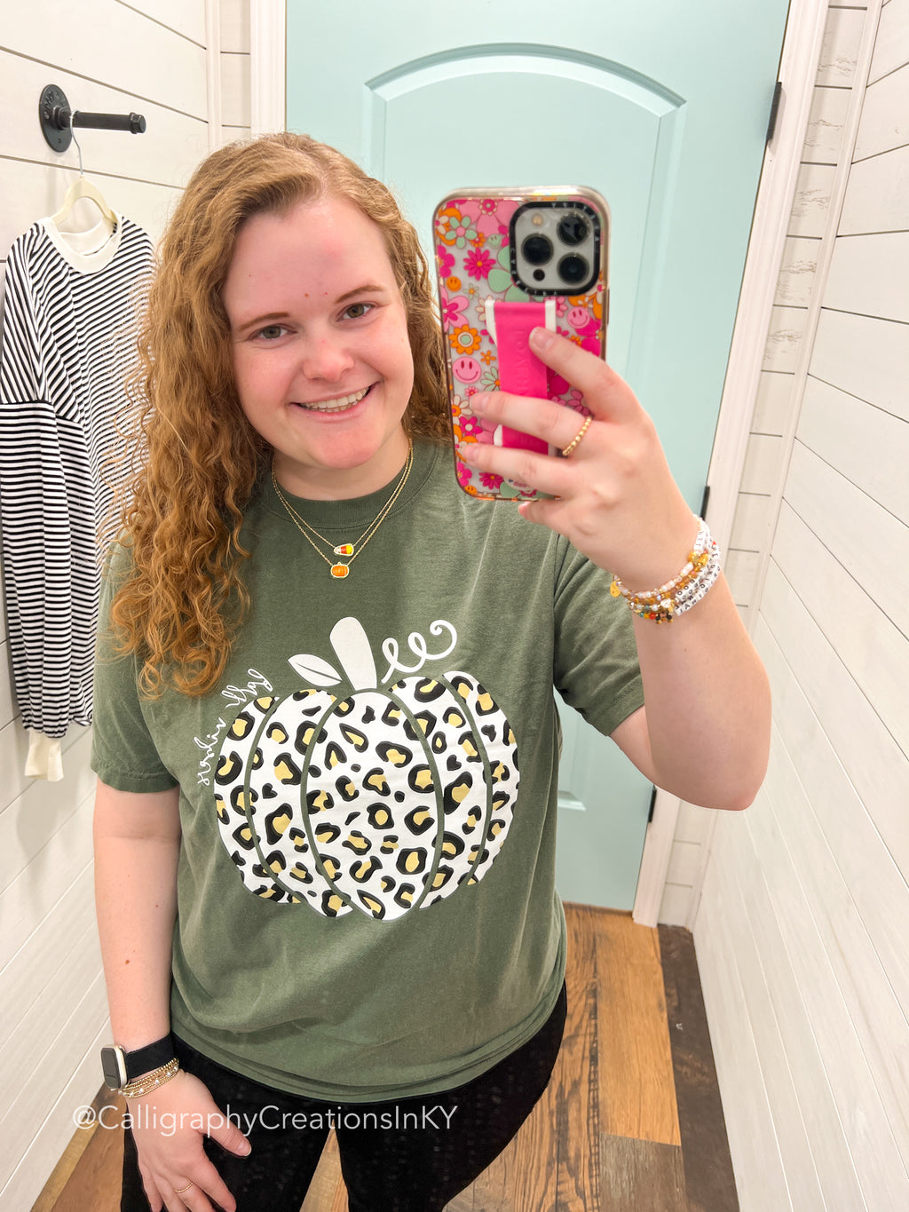 SMALL - Fall Vibes Leopard Pumpkin Tee - FINAL SALE