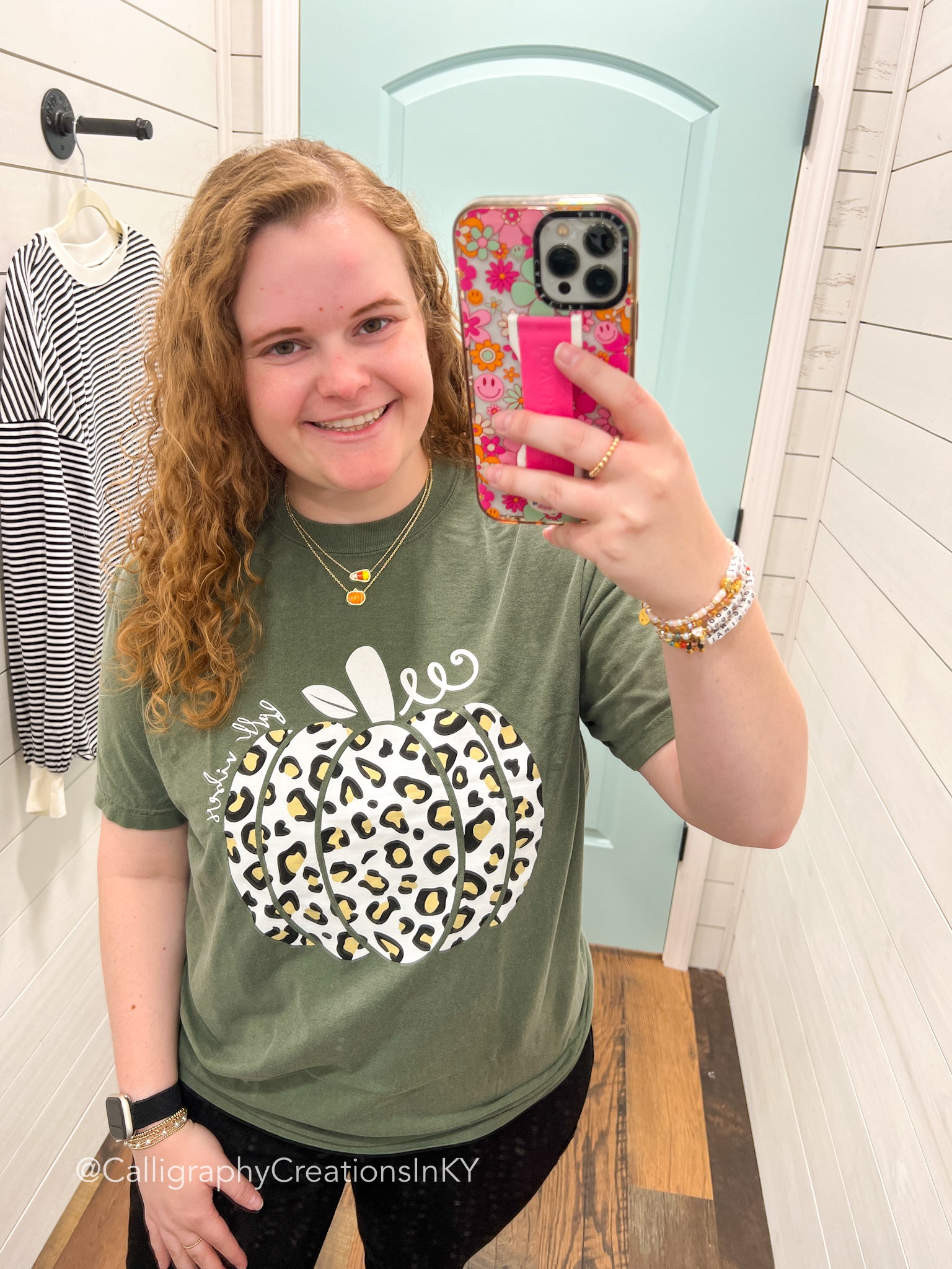 SMALL - Fall Vibes Leopard Pumpkin Tee - FINAL SALE