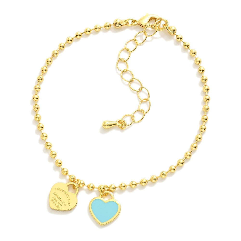 Ball Chain Heart Bracelets