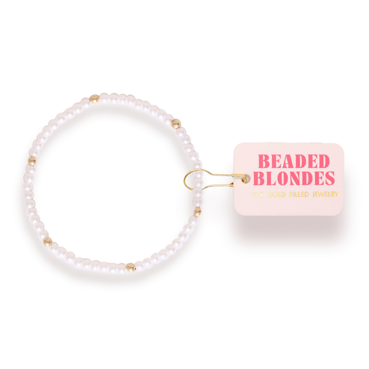 Lilly Pearl Bracelet in Gold: Standard 6.75 Inch | Beaded Blondes