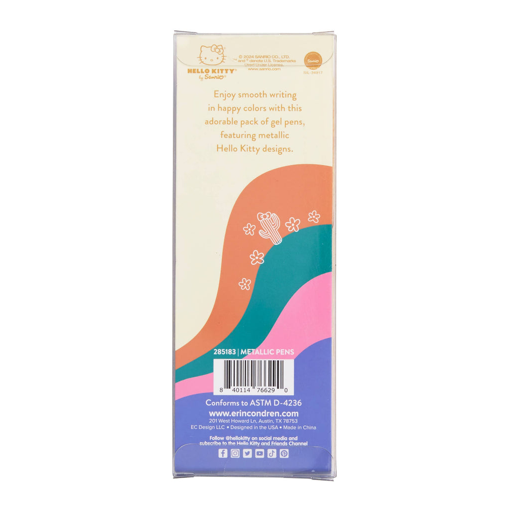 Hello Kitty Metallic Gel Click Pens 5 Pack