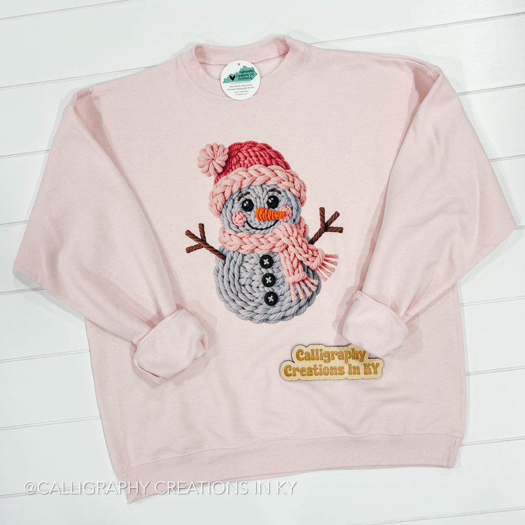 PREORDER | Faux Crochet Snowman Sweatshirt
