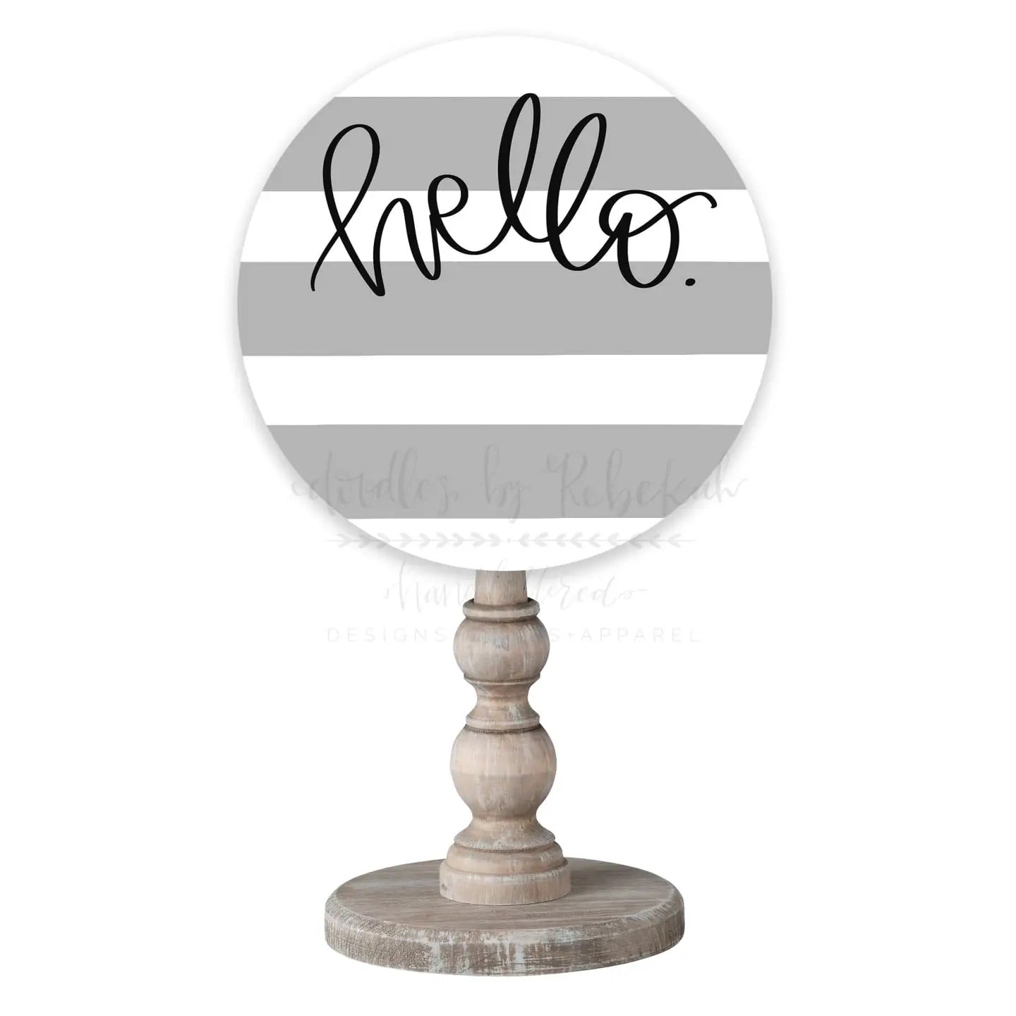 Gray Hello Interchangeable Topper - Doodles By Rebekah