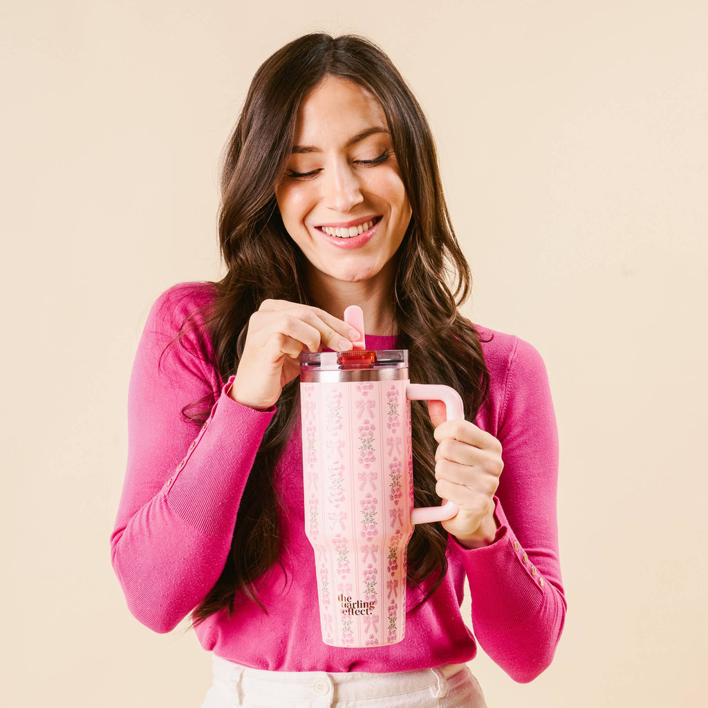 Pink | Oh So Fancy 40 oz Lifestyle Flip Straw Tumbler
