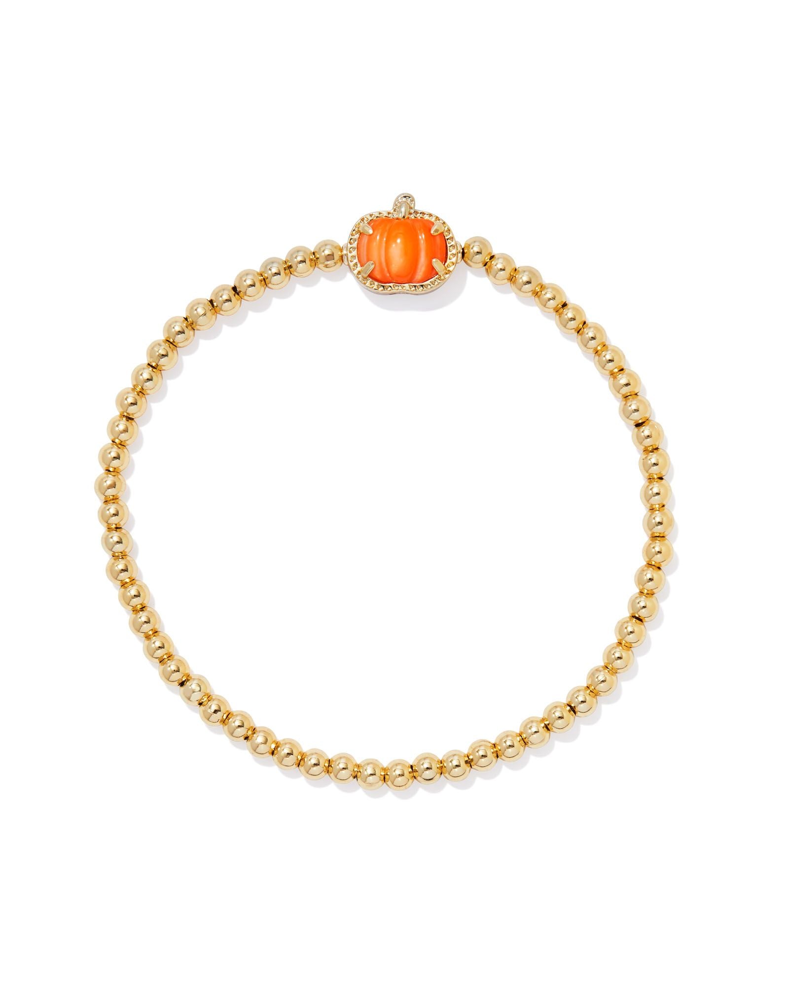 Kendra Scott Pumpkin Stretch Bracelet - Gold Orange Mother Of Pearl