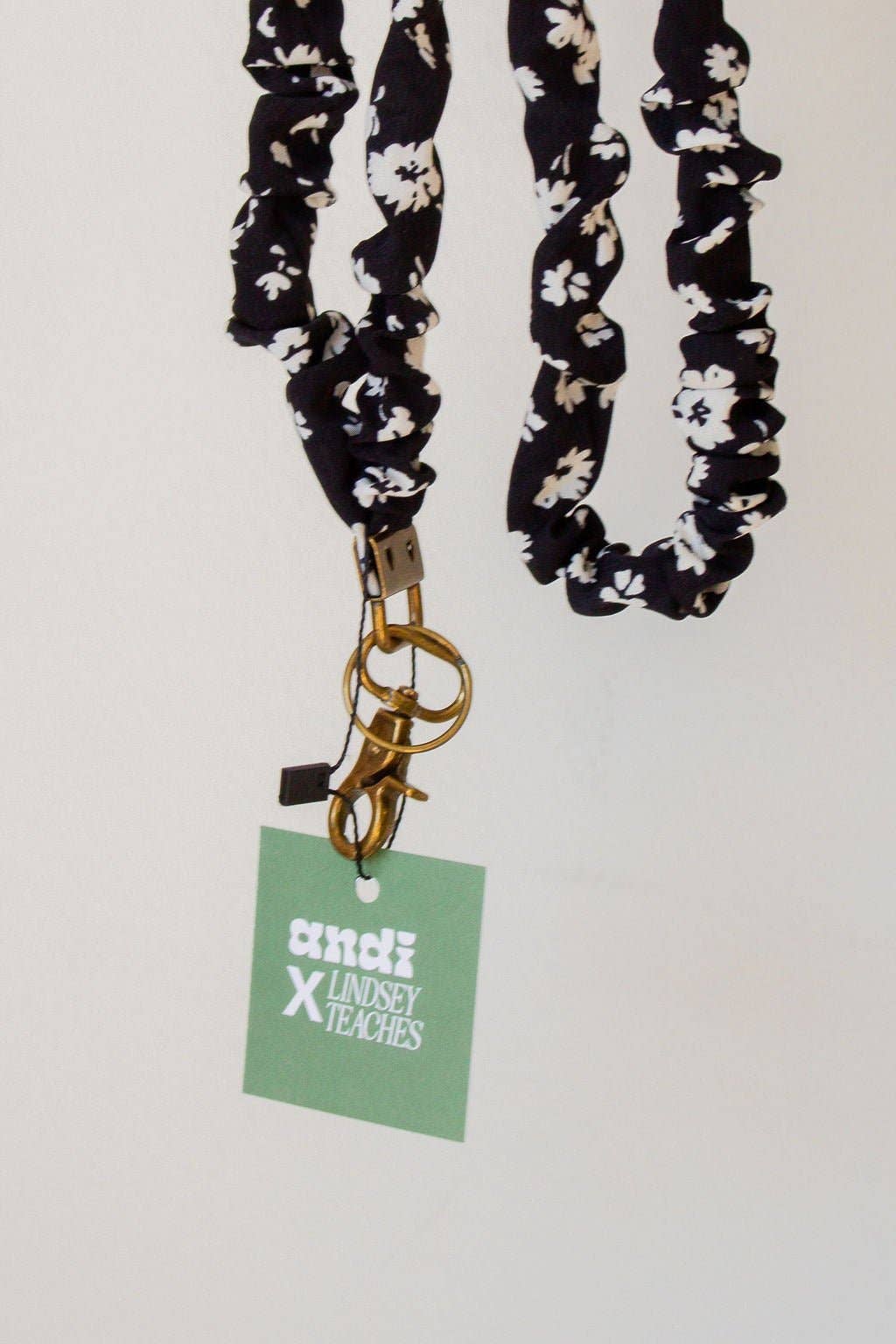 Onyx Floral Scrunchie Lanyard