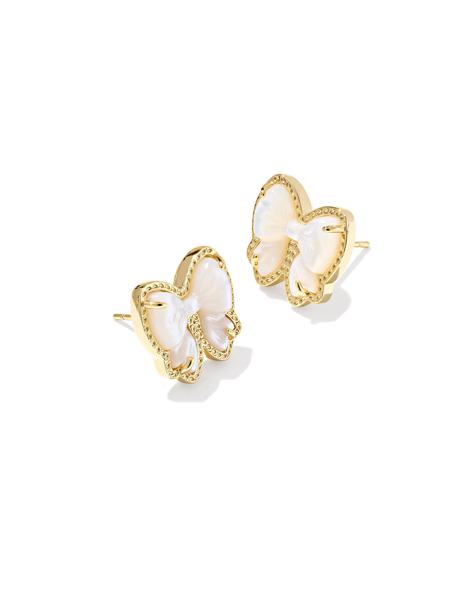 Kendra Scott Haley Bow Stud Earrings - Gold Ivory Mother Of Pearl