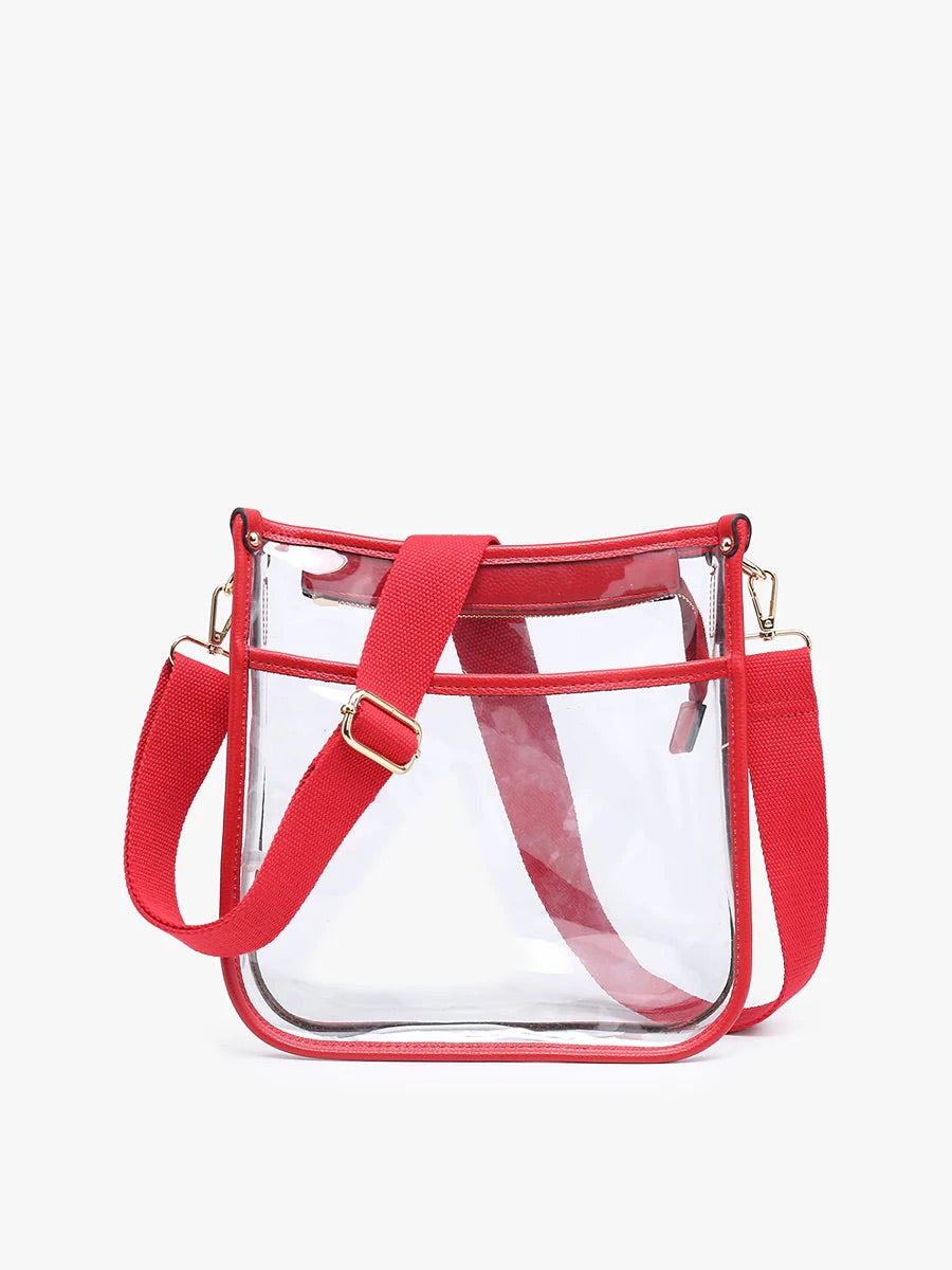 Red | Posie Clear Crossbody Bag