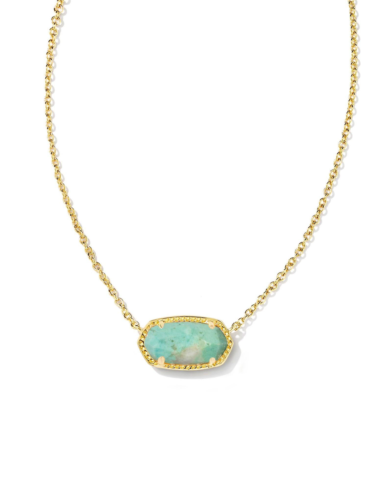 Kendra Scott Elisa Necklace - Gold Sea Green Chrysocolla