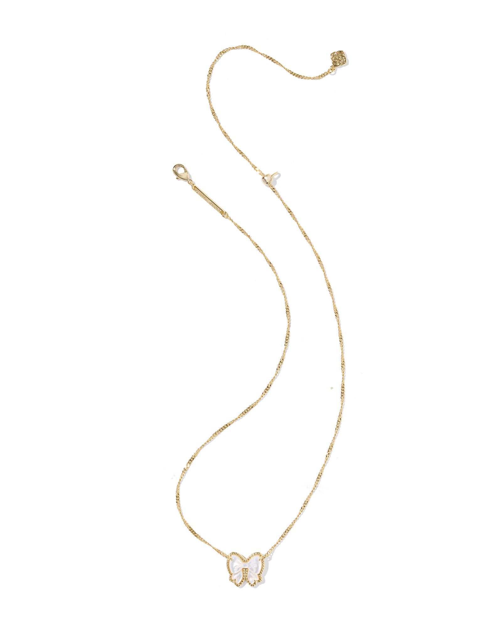 Kendra Scott Haley Bow Short Pendant Necklace - Gold Ivory Mother Of Pearl