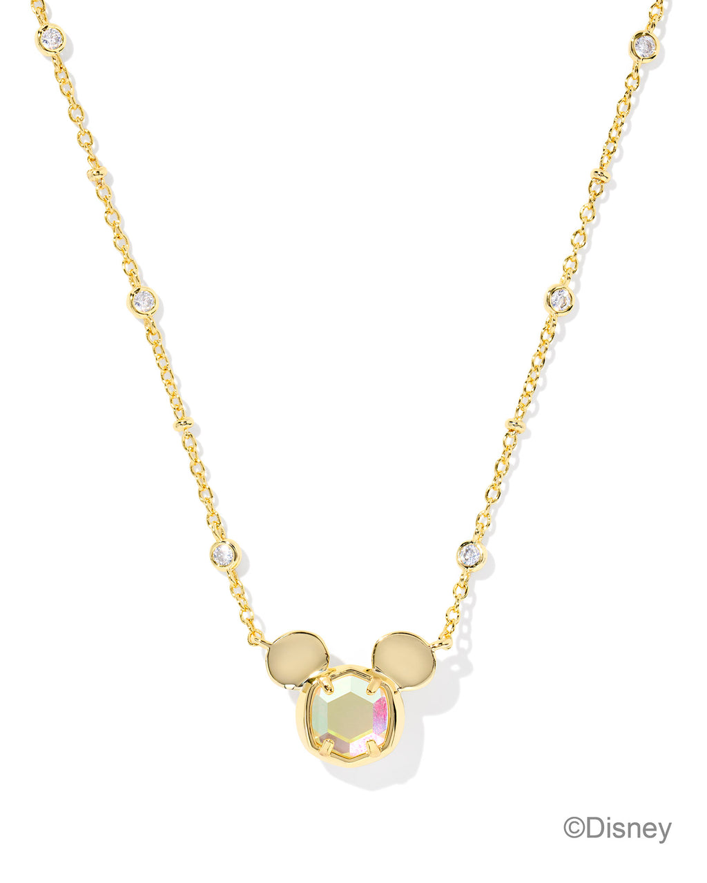 Gold chain necklace with Mickey Mouse pendant 
