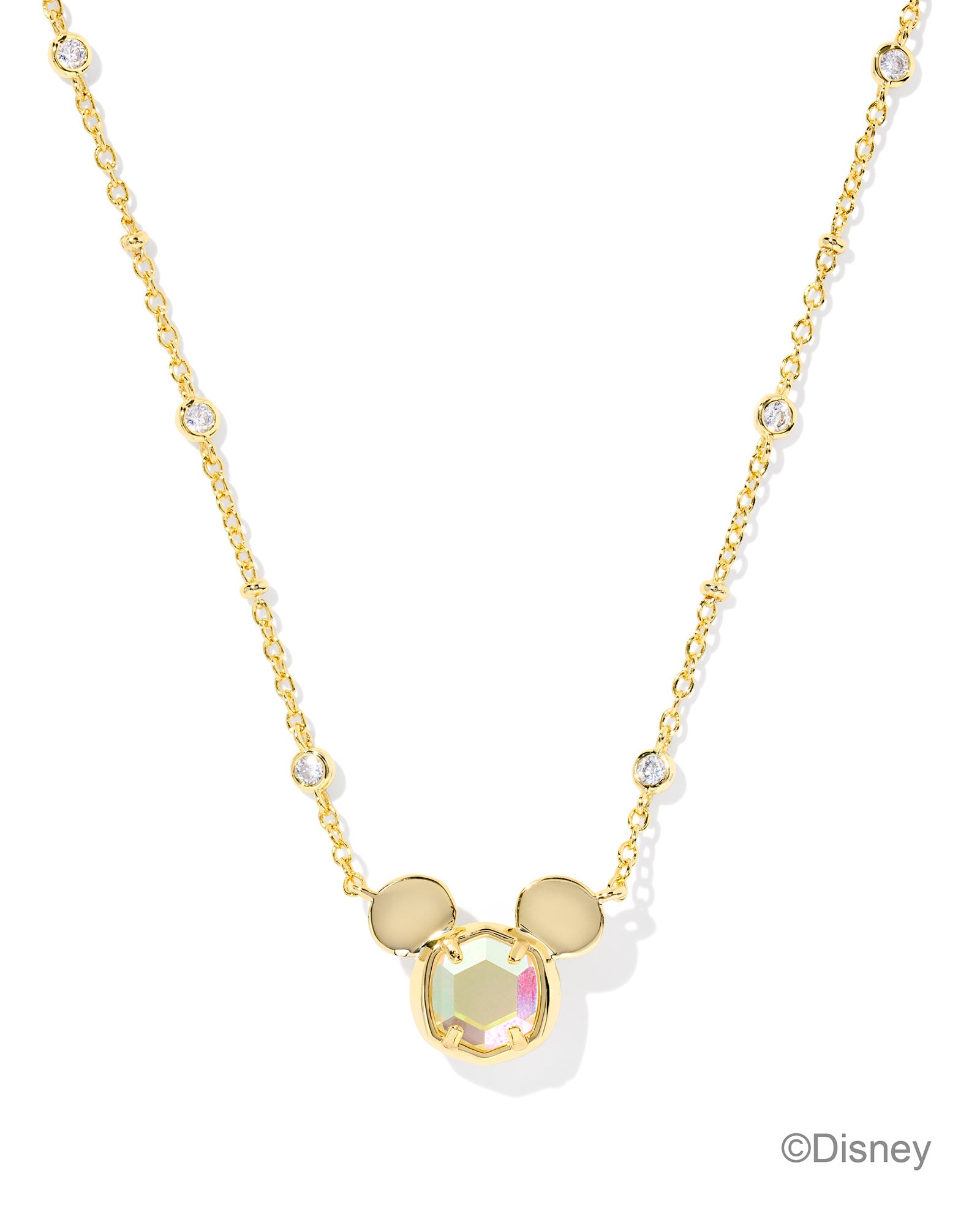Gold chain necklace with Mickey Mouse pendant 