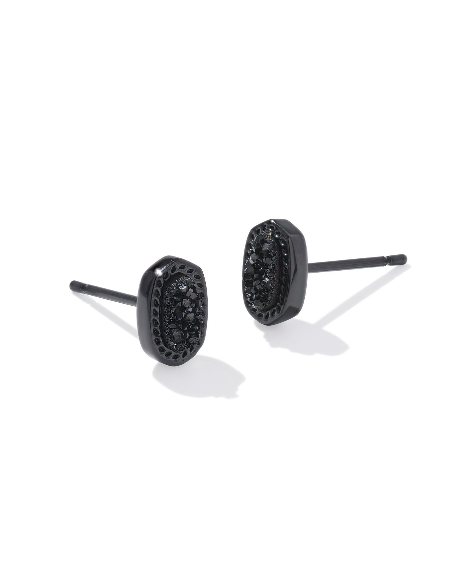 Kendra Scott Mini Ellie Stud Earrings - Gunmetal Black Drusy