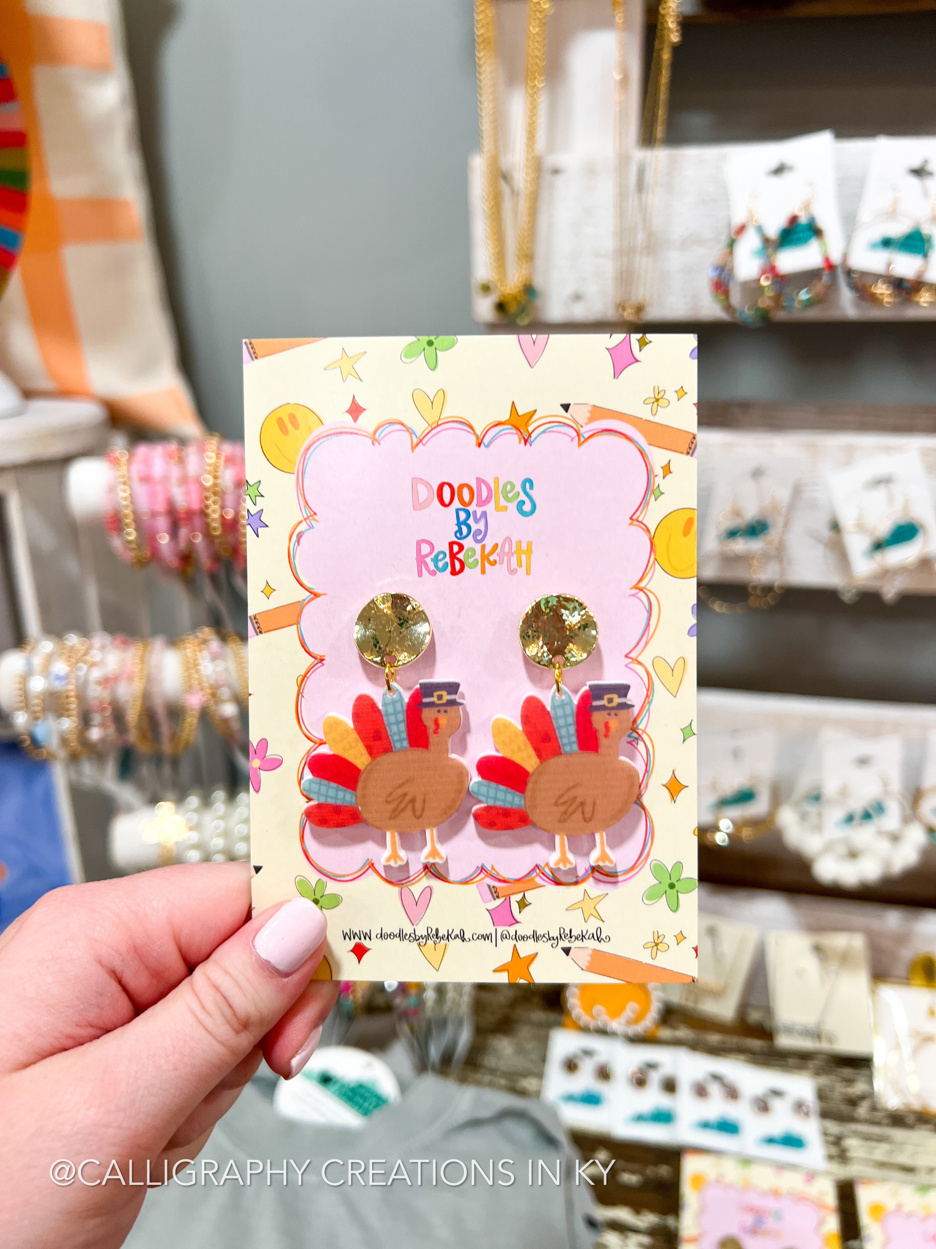 Patchy Turkey Earrings • Doodles By Rebekah