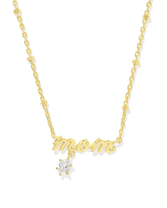 Kendra Scott Mom Crystal Short Pendant Necklace - Gold