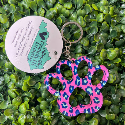 Pink Leopard | Paw Keychain