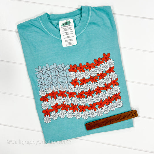 PREORDER • Mint • Floral Flag CC Tee