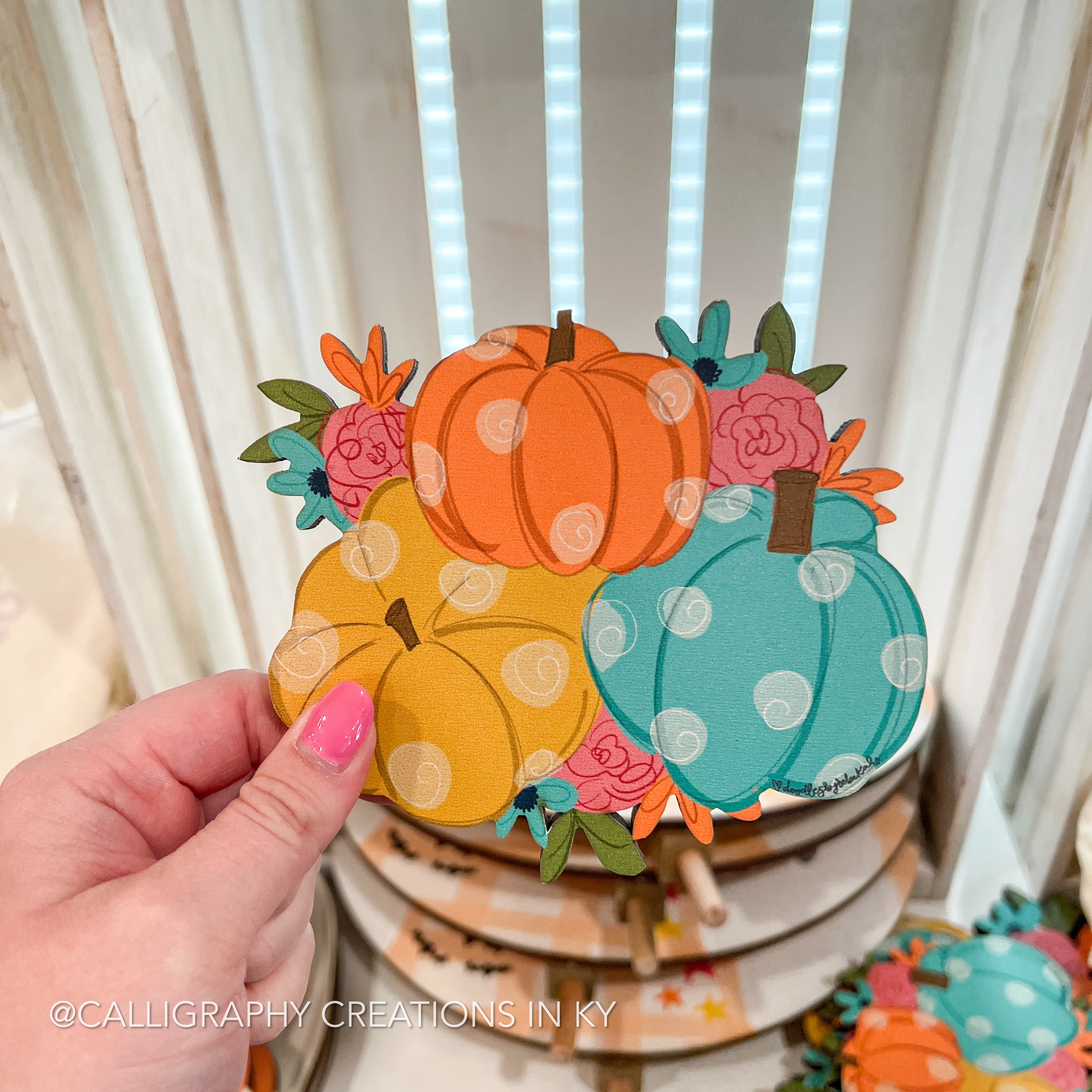 Multi Floral Pumpkin Attachment - Doodles By Rebekah
