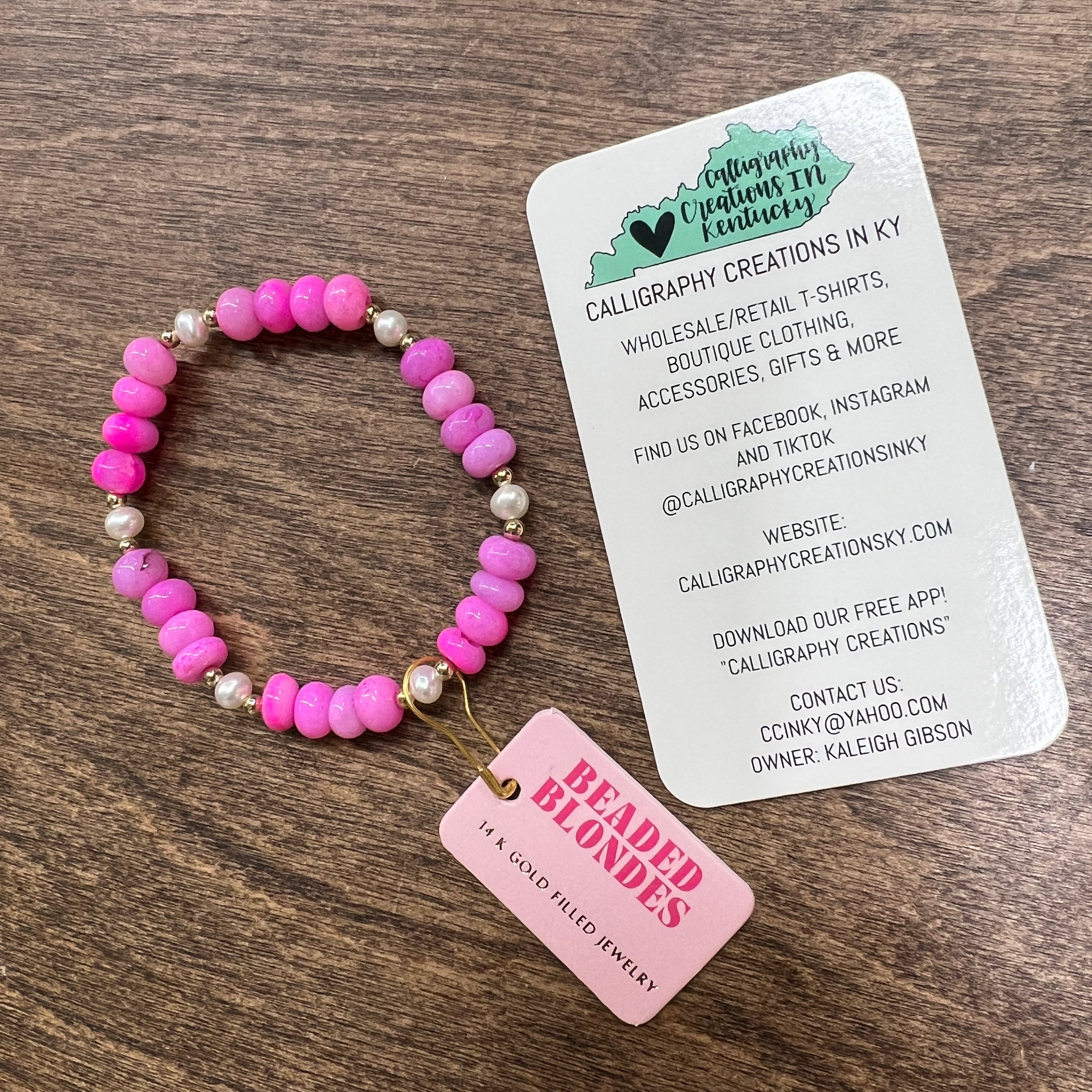 Pink Skies Gemstone Bracelet • Beaded Blondes