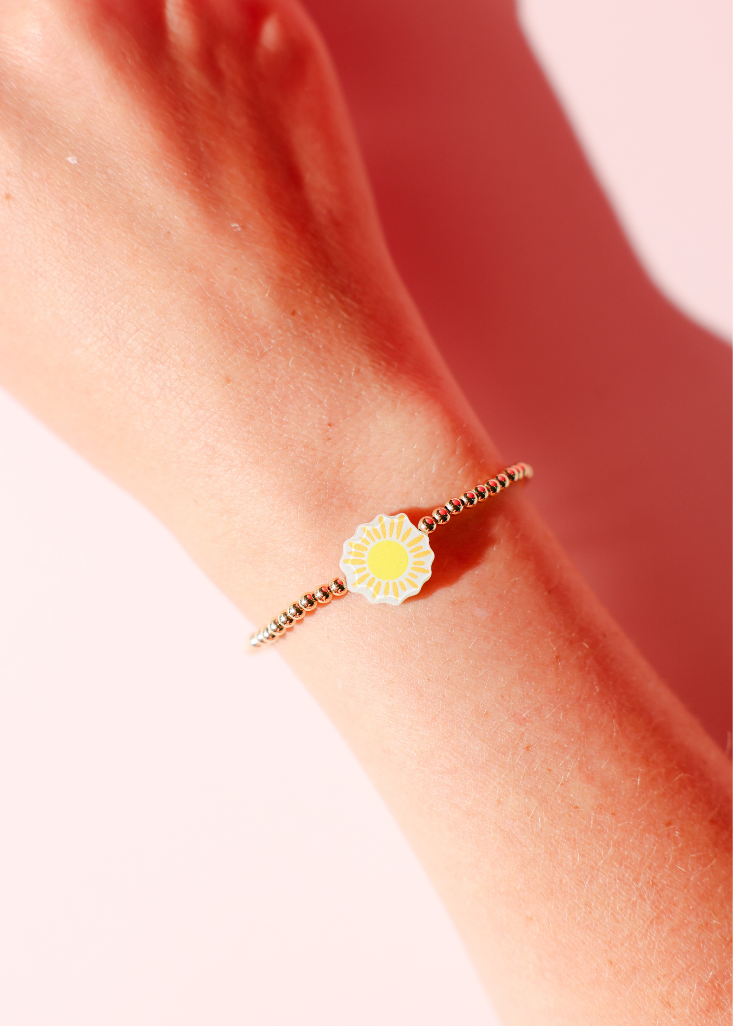 Sunshine Bracelet on Gold: Standard 6.75 inch | Beaded Blondes