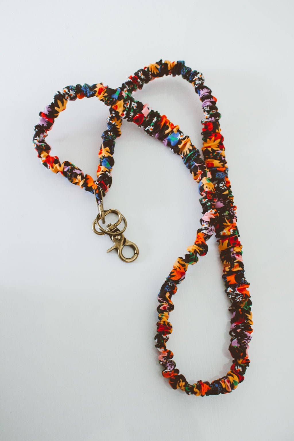Groovy Bright Floral Scrunchie Lanyard