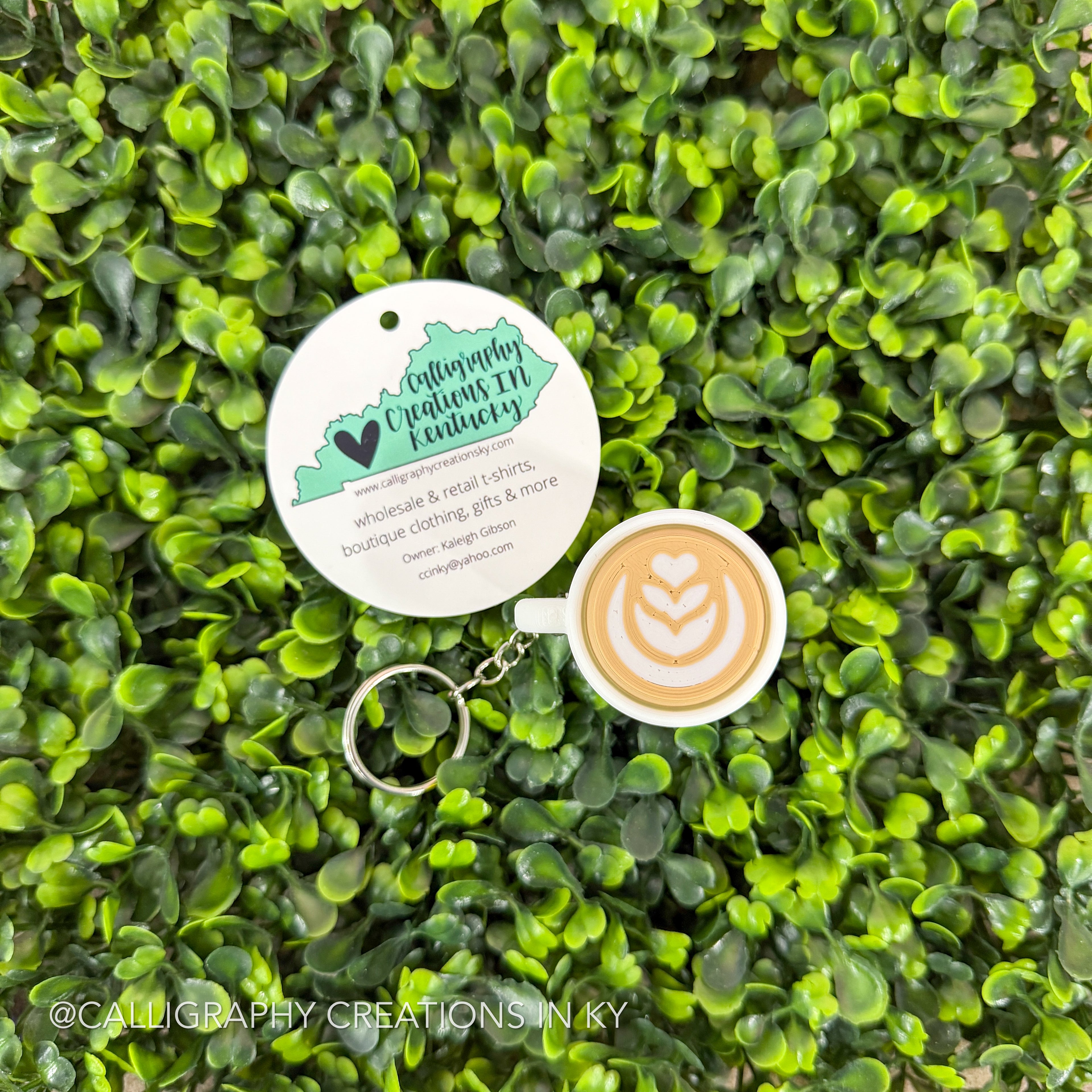 Latte Fidget Clicker Keychain