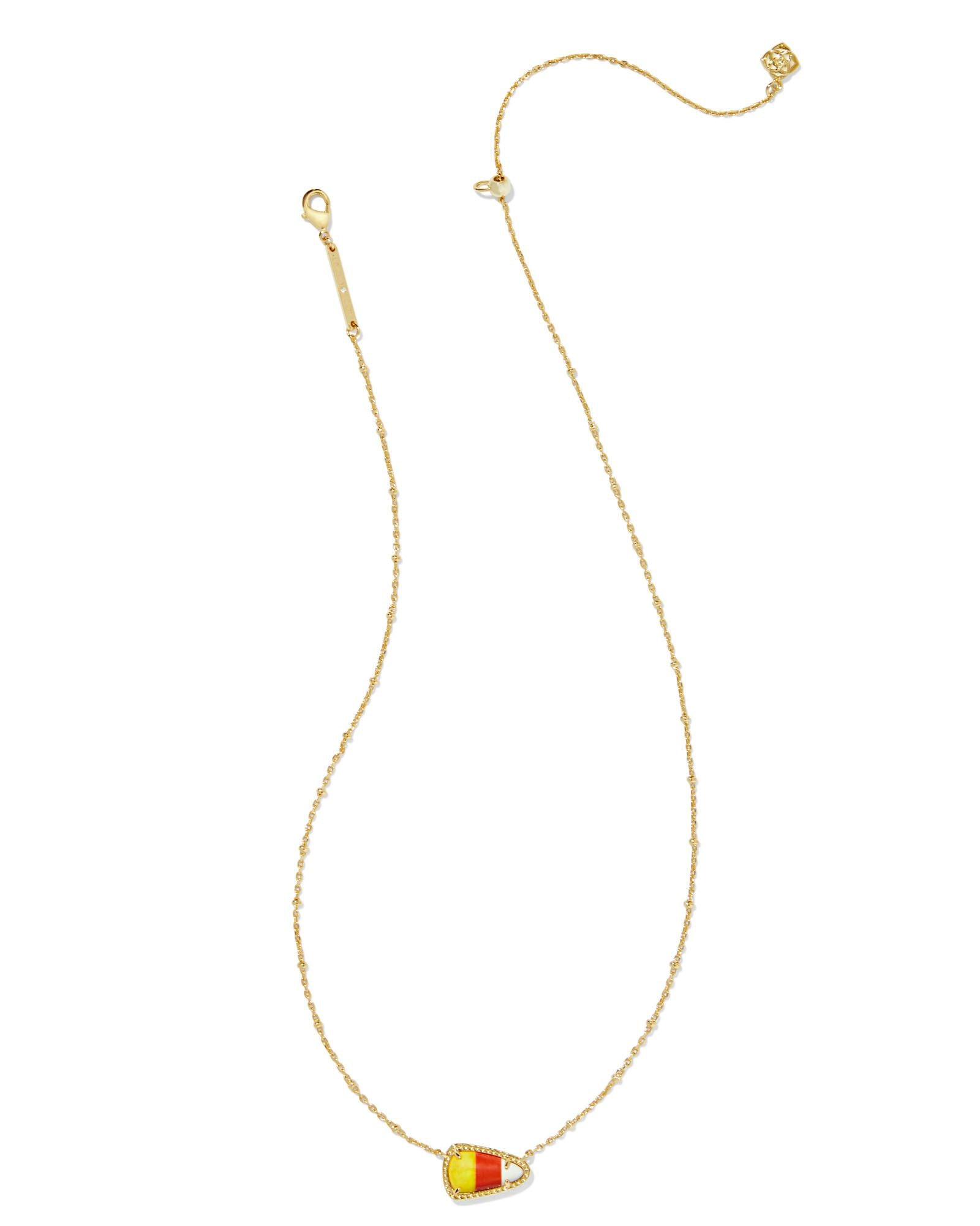 Kendra Scott Candy Corn Short Pendant Necklace - Gold Candy Corn Magnesite