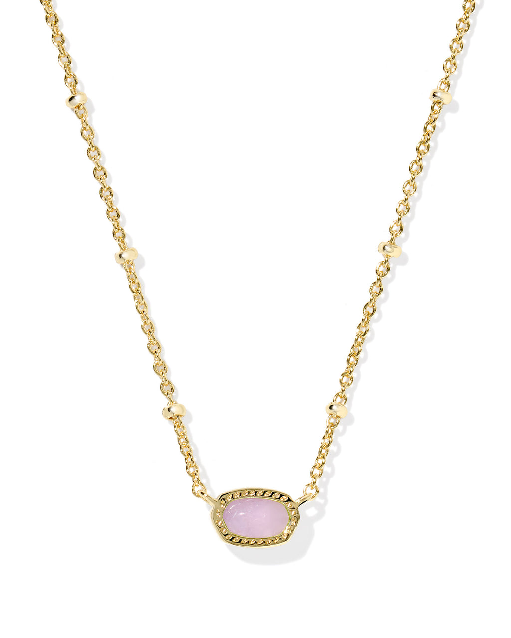 Kendra Scott Mini Elisa Satellite Short Pendant Necklace - Gold Purple Amethyst