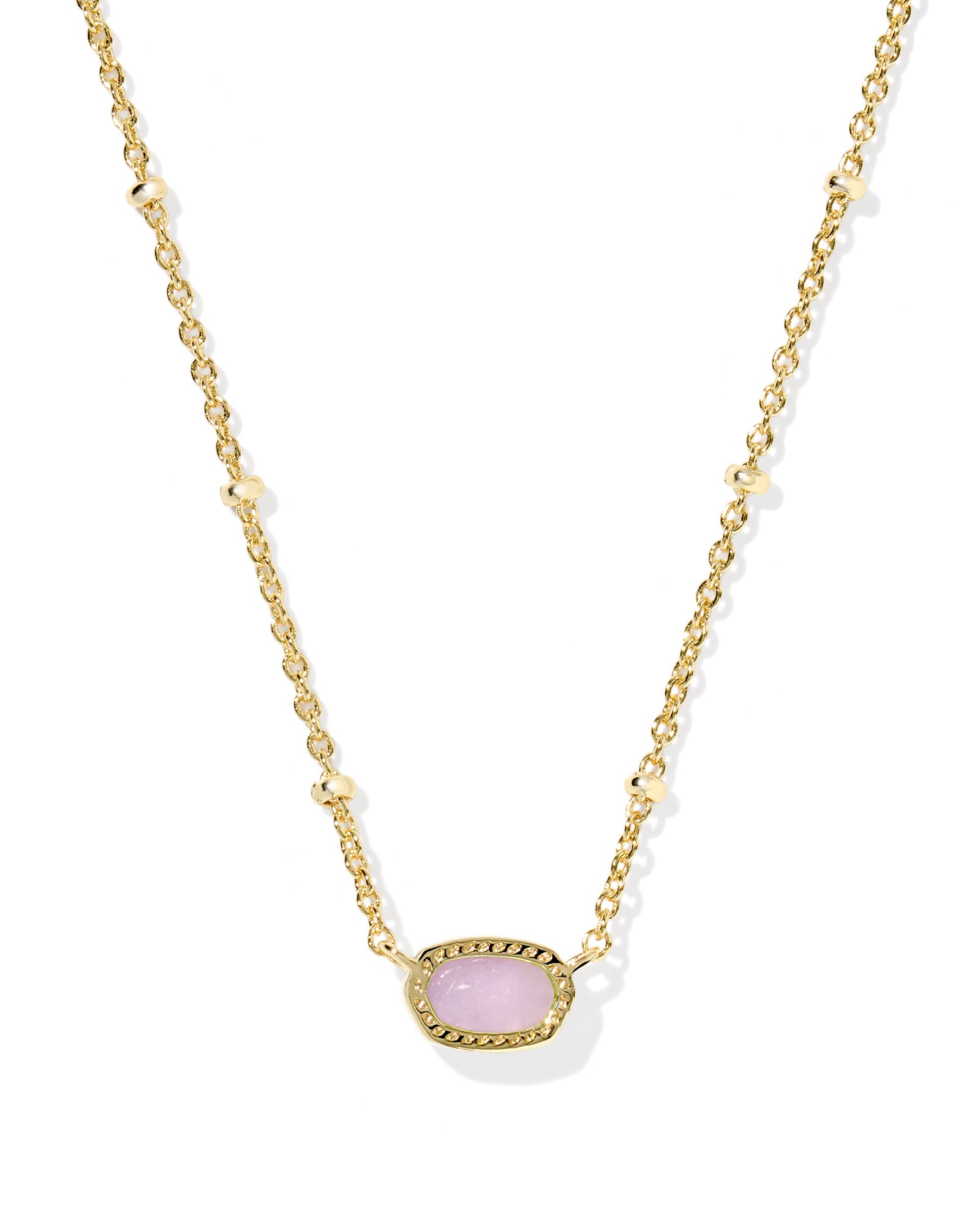 Kendra Scott Mini Elisa Satellite Short Pendant Necklace - Gold Purple Amethyst