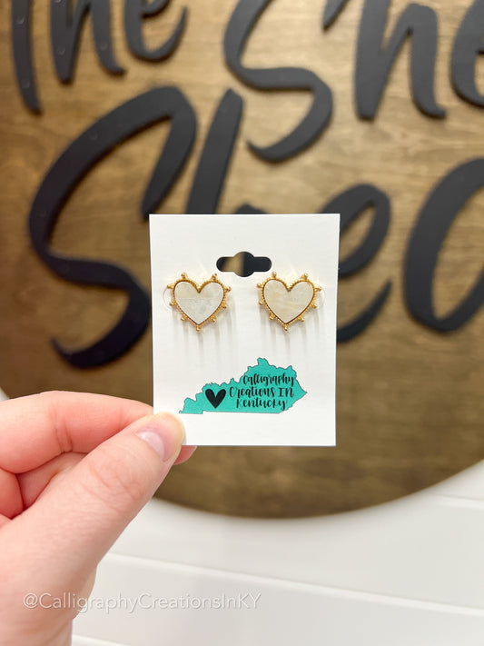 Classy Heart Stud Earrings