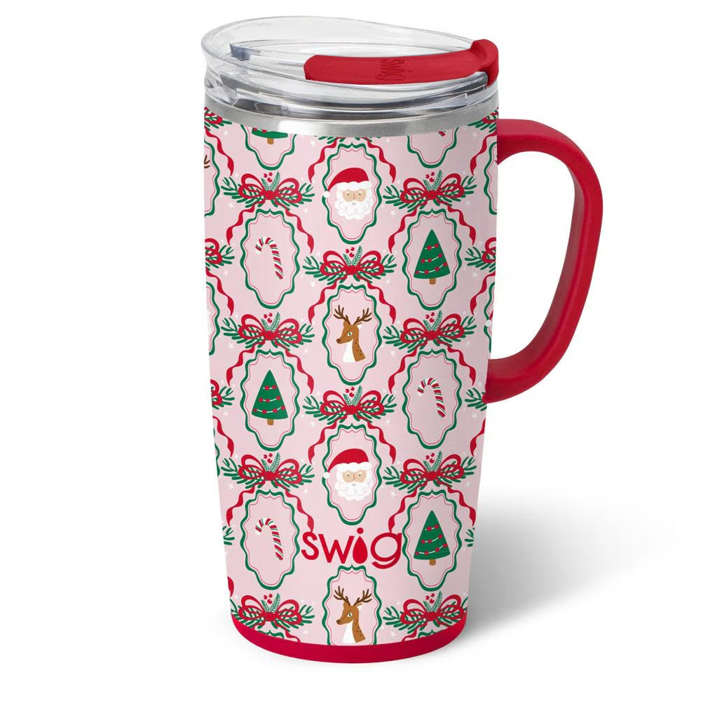 Christmas Cameos 22 oz Swig Travel Mug
