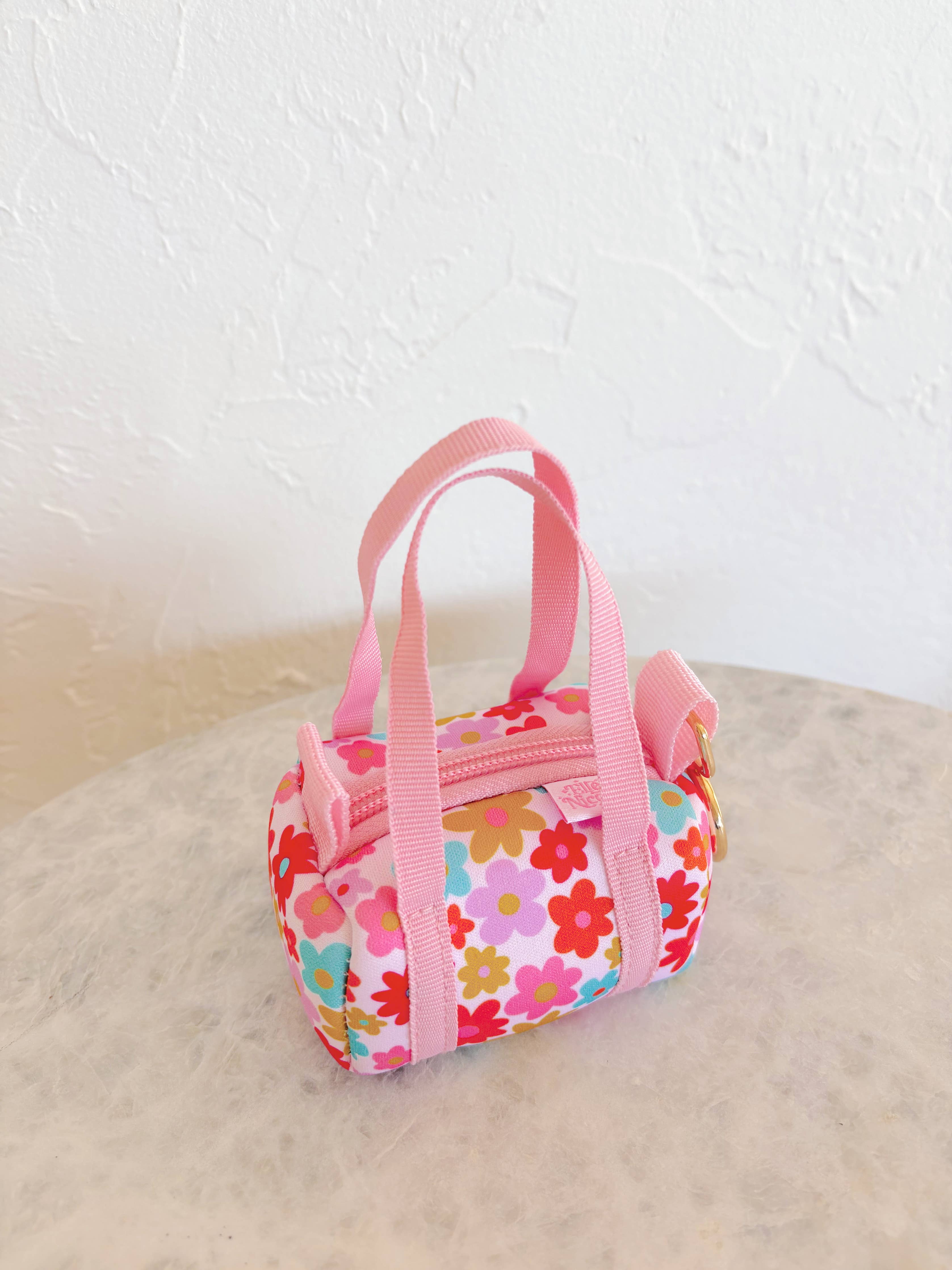Bag Charm - Mini Purse Keychain - Retro Floral