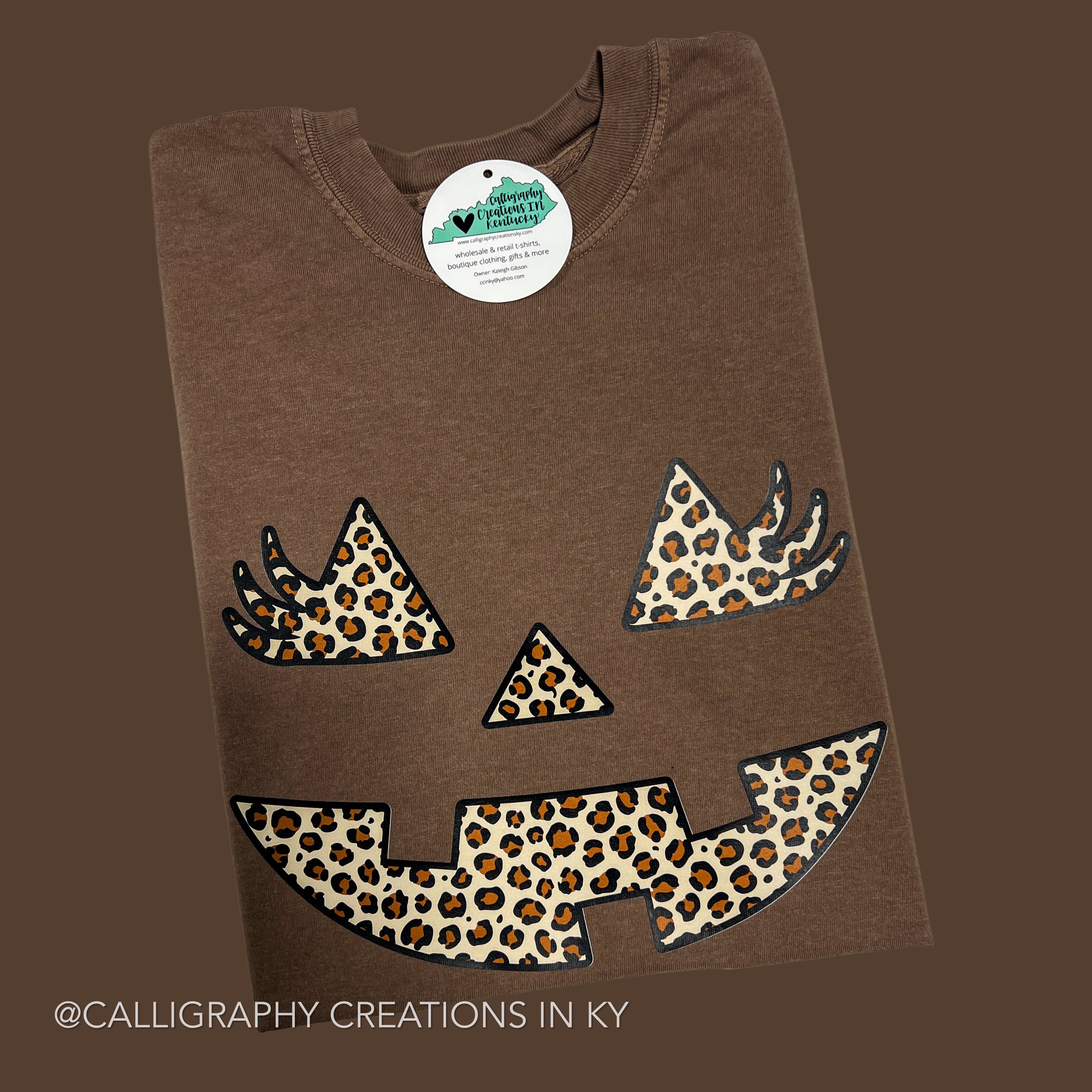 Leopard Jack O Lantern Face CC Tee