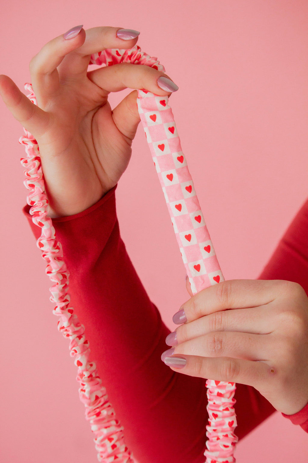 Hearted Check Scrunchie Lanyard