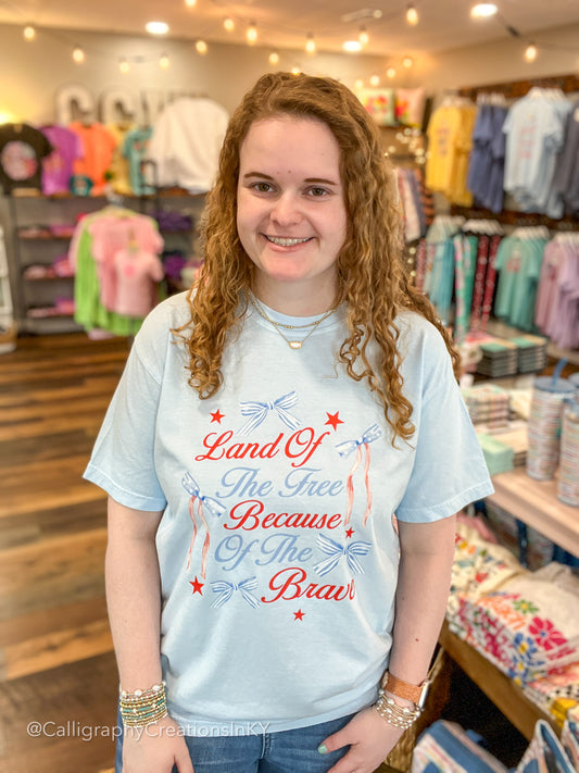 Land Of The Free Bows Tee