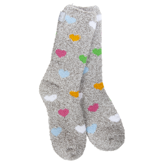 Spring Cozy Crew OS Heartfelt Multi Grey | World's Softest Socks