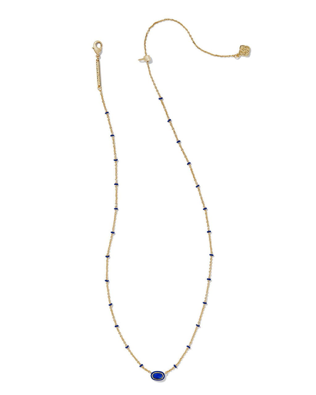 Kendra Scott Mini Elisa Enamel Frame Short Pendant Necklace - Gold Cobalt Illusion