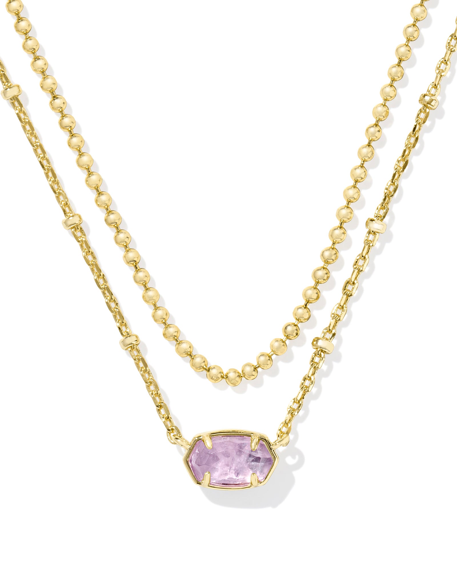 Kendra Scott Emilie Multistrand Necklace - Gold Purple Amethyst