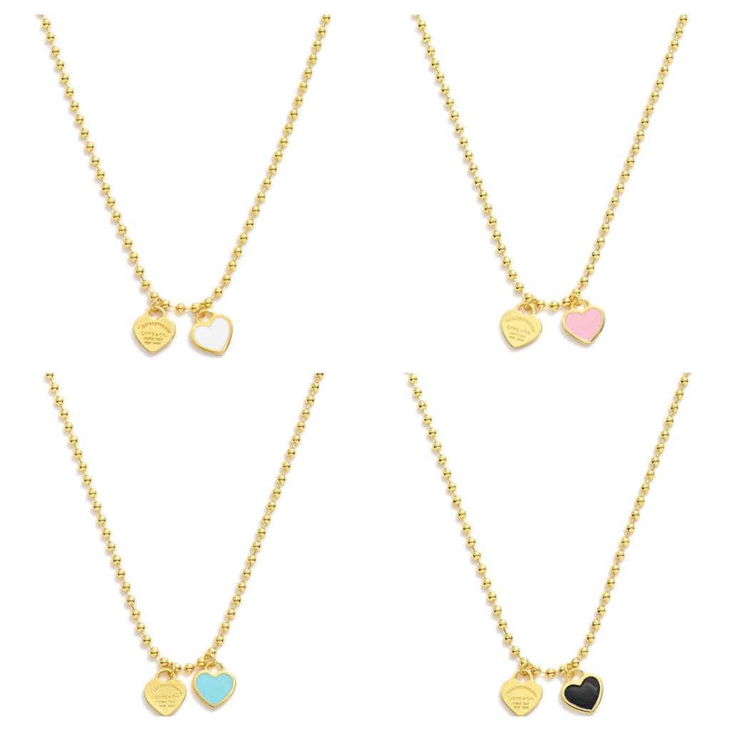 Ball Chain Heart Necklaces